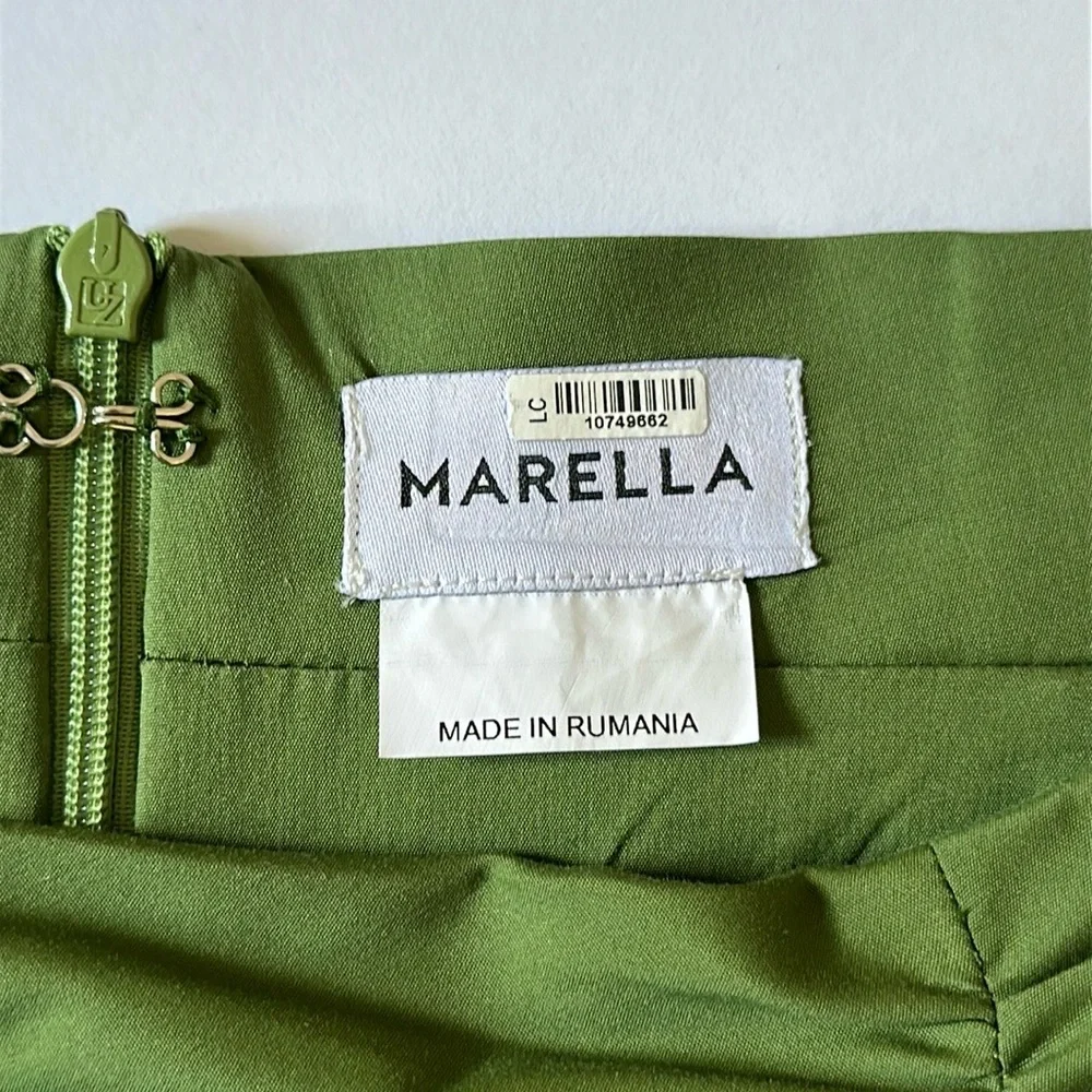Marella Distesa Ruched A-line Midi Skirt with Slit